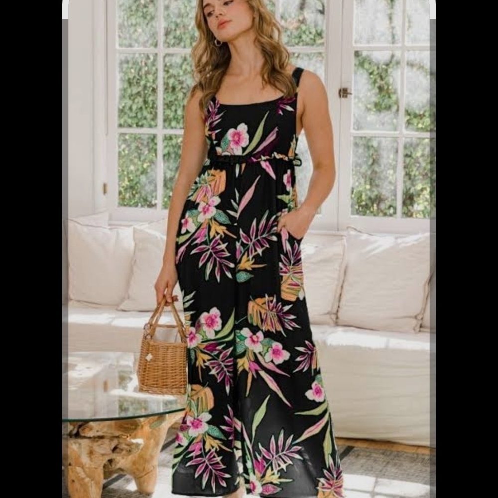 Tropical Floral Maxi Dress